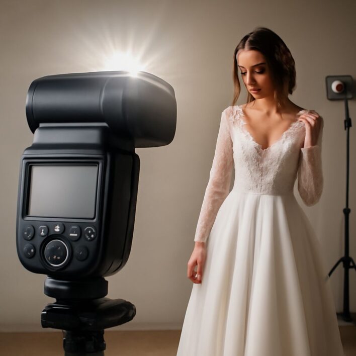 Photographer using TTL Flash